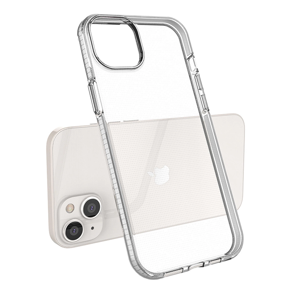 Spring Case case for iPhone 14 Plus silicone cover with frame light blueeng