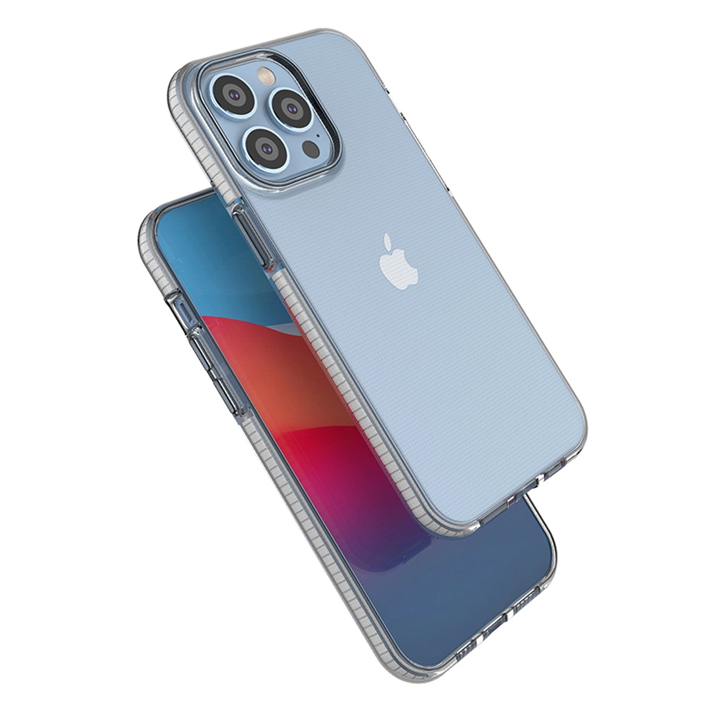 Spring Case case for iPhone 14 Pro Max silicone cover with frame light pinkeng
