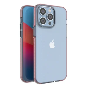 Spring Case case for iPhone 14 Pro Max silicone cover with frame light pinkeng