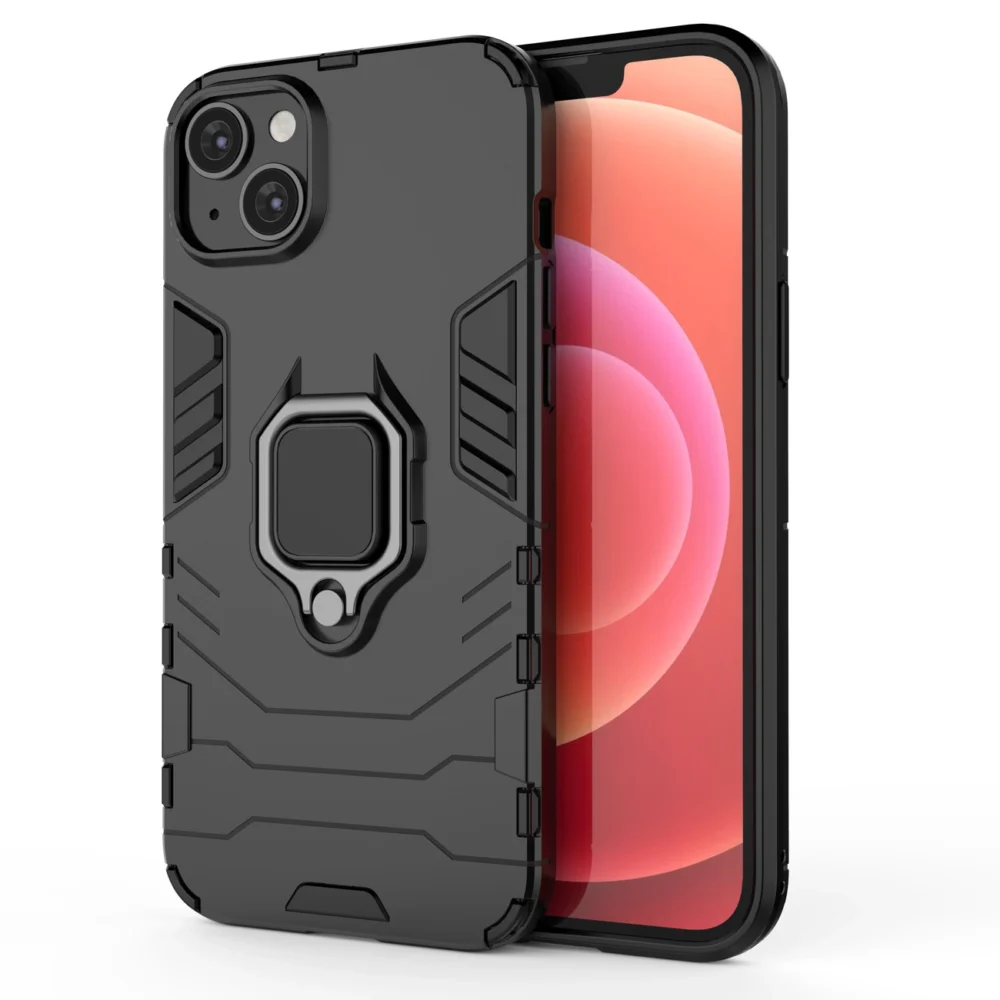 Ring Armor case for iPhone 14 armored cover magnetic holder ring blackeng