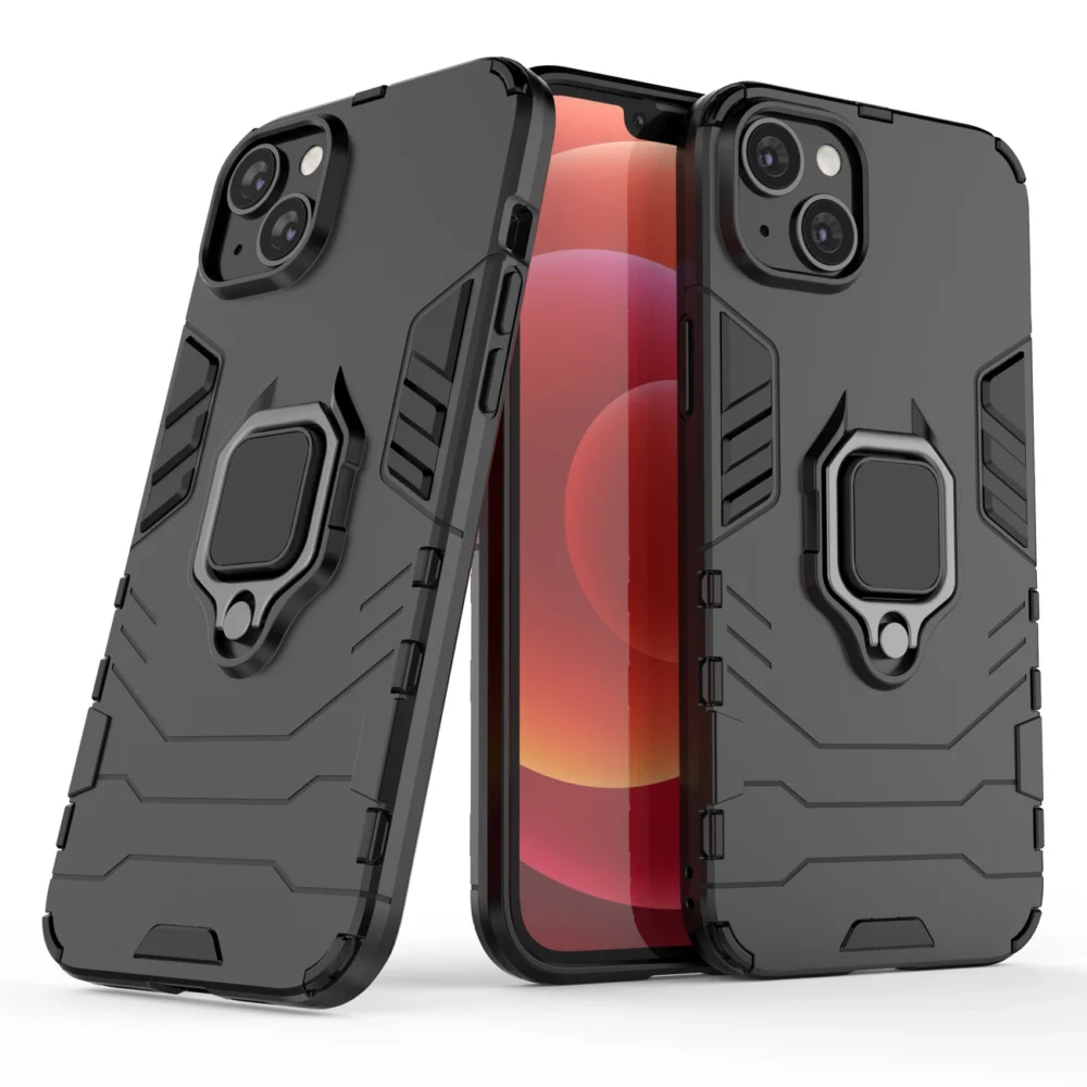 Ring Armor case for iPhone 14 armored cover magnetic holder ring blackeng