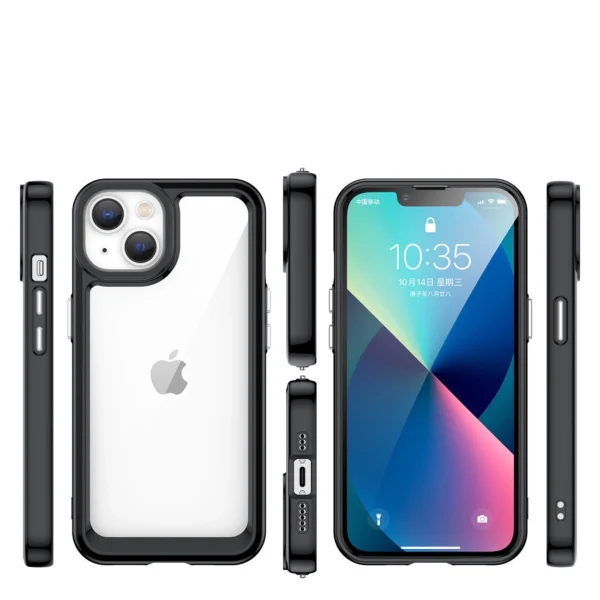 Outer Space Case iPhone 14 Plus hard cover with a gel frame blackeng