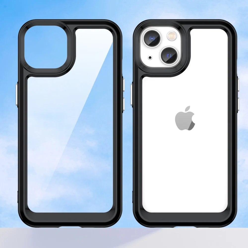 Outer Space Case iPhone 14 Plus hard cover with a gel frame blackeng