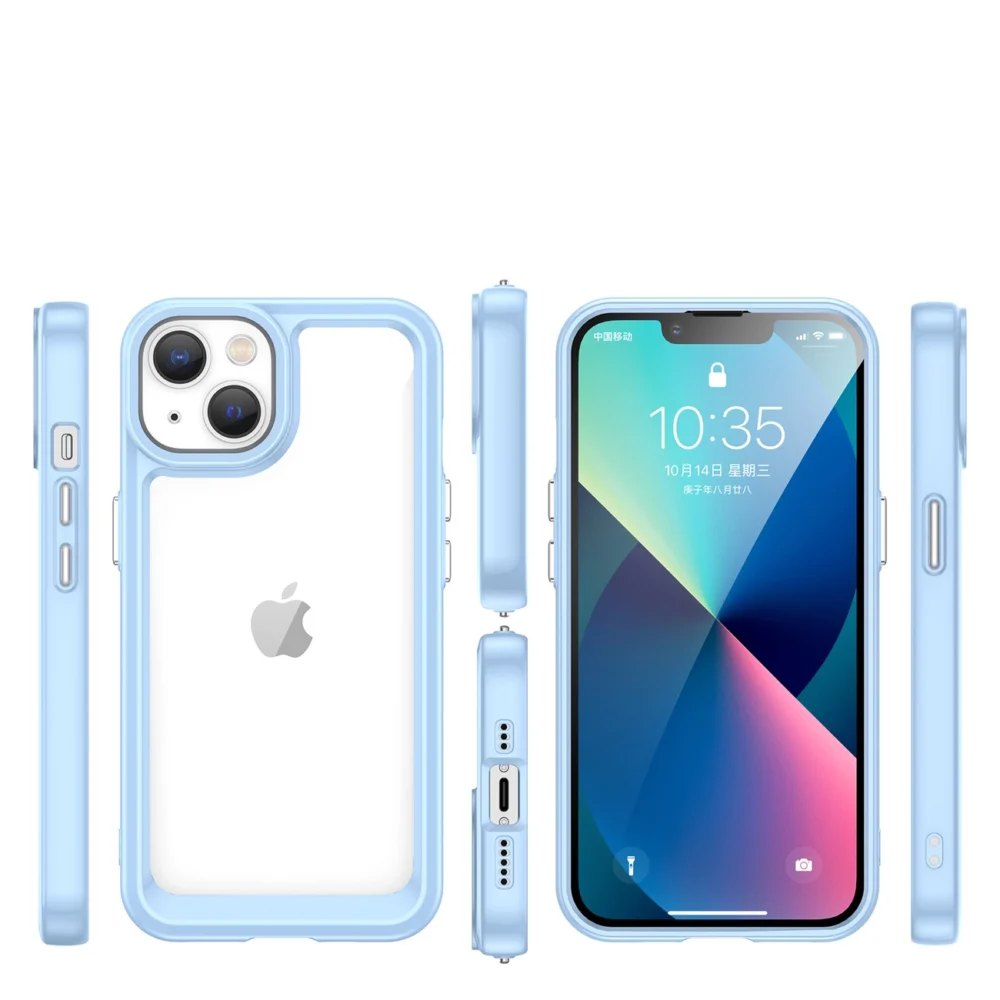 Outer Space Case iPhone 14 Plus hard cover with gel frame blueeng