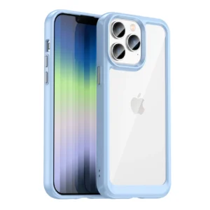 Outer Space Case iPhone 14 Pro hard cover with a gel frame blueeng