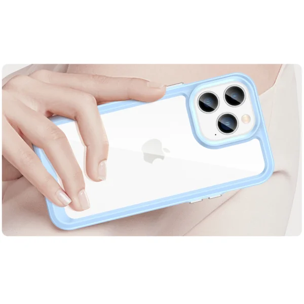 Outer Space Case iPhone 14 Pro hard cover with a gel frame blueeng