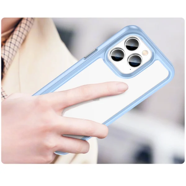 Outer Space Case iPhone 14 Pro hard cover with a gel frame blueeng