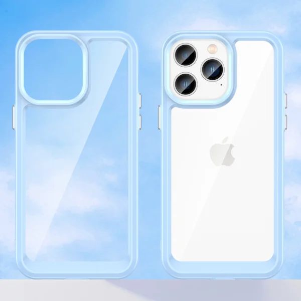 Outer Space Case iPhone 14 Pro hard cover with a gel frame blueeng