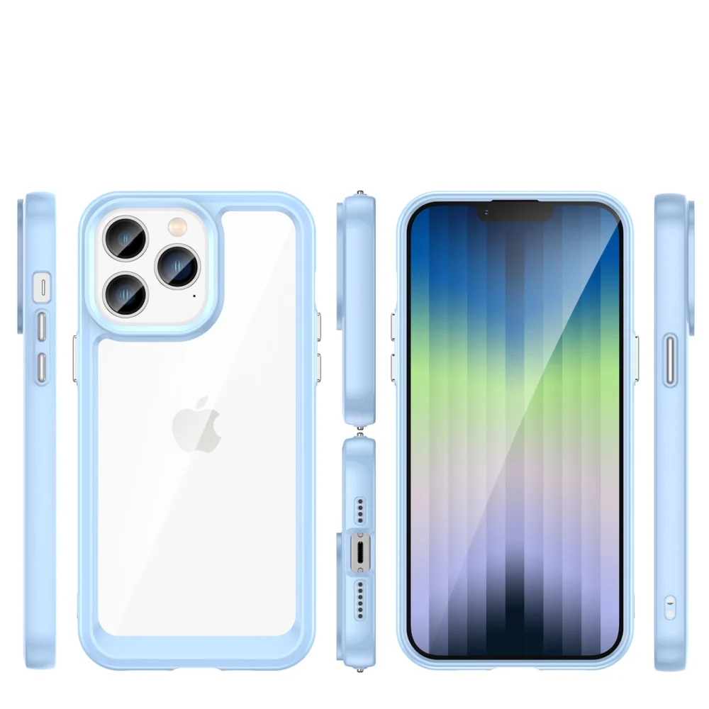 Outer Space Case iPhone 14 Pro Max hard case with a gel frame blueeng