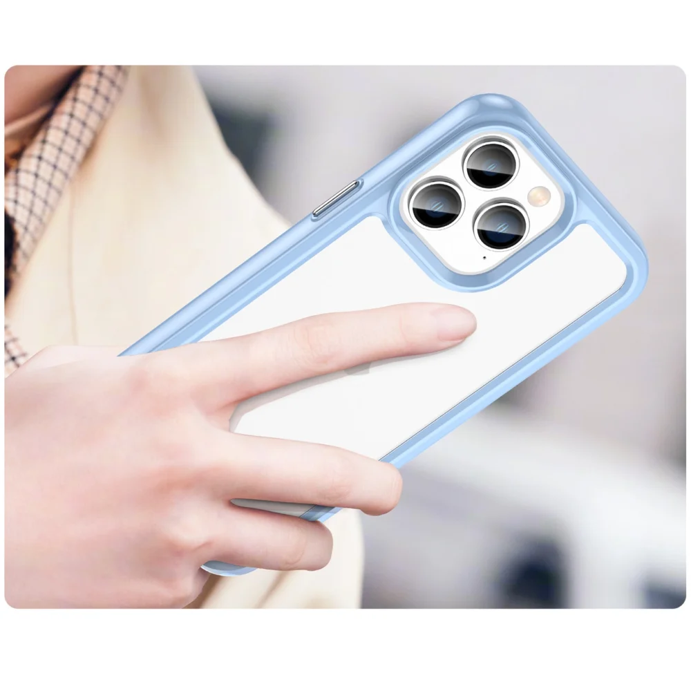 Outer Space Case iPhone 14 Pro Max hard case with a gel frame blueeng