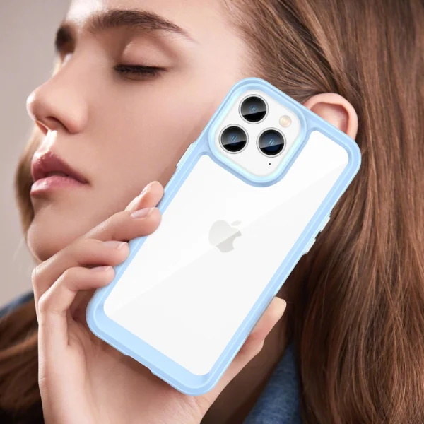 Outer Space Case iPhone 14 Pro Max hard case with a gel frame blueeng