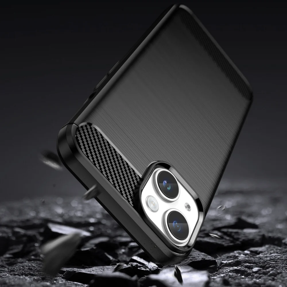 96588_3 Carbon Case for iPhone 14 Plus flexible gel back cover blackeng