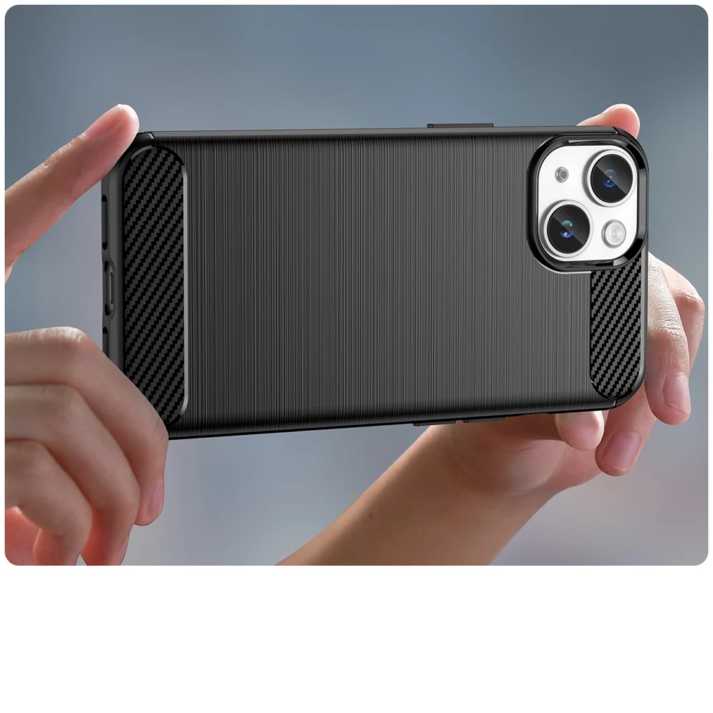 96588_5 Carbon Case for iPhone 14 Plus flexible gel back cover blackeng