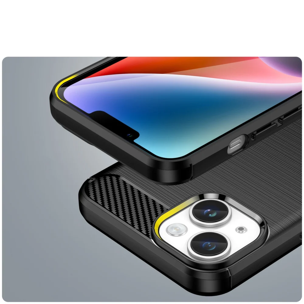 96588_6 Carbon Case for iPhone 14 Plus flexible gel back cover blackeng