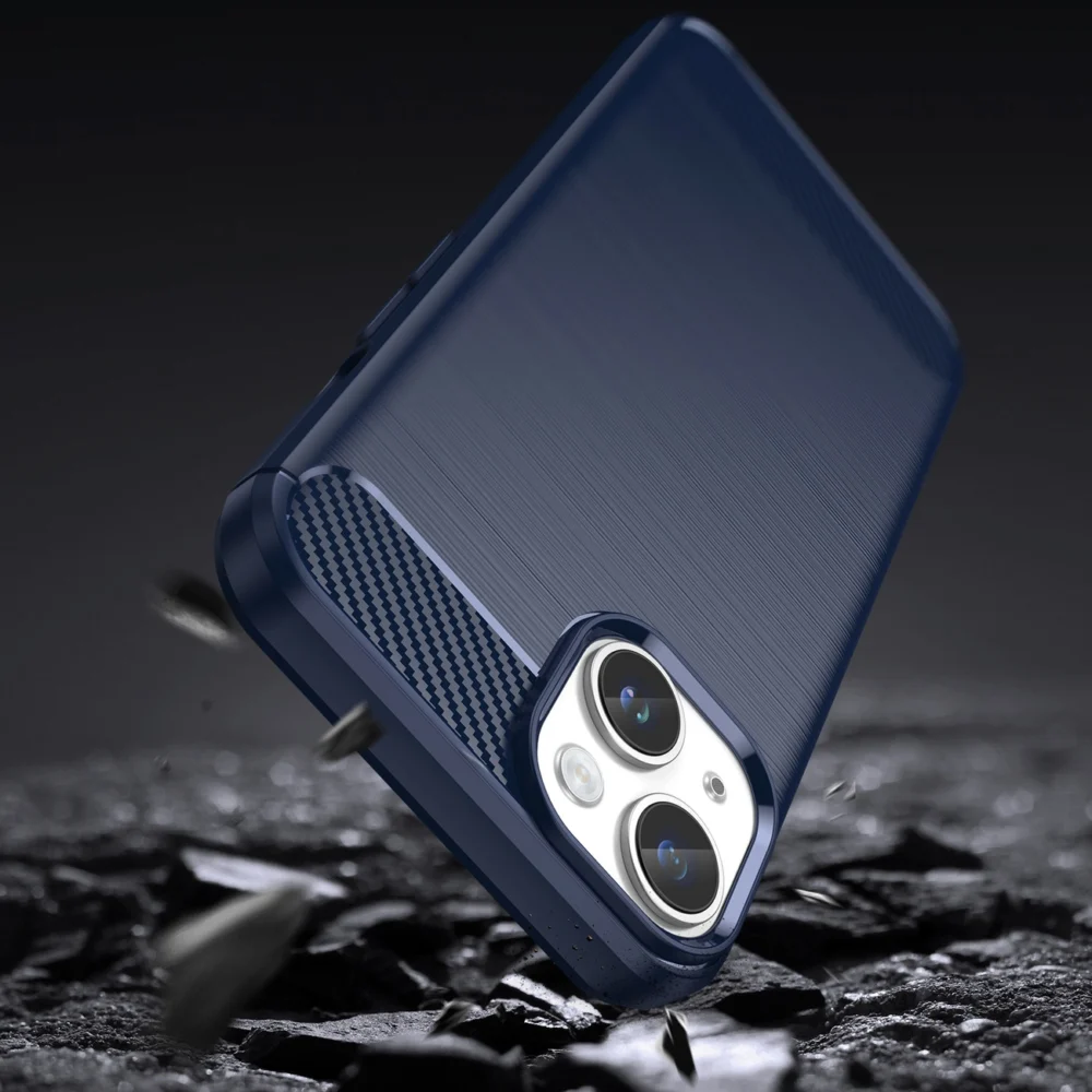 96589_3 Carbon Case for iPhone 14 Plus flexible gel back cover blueeng