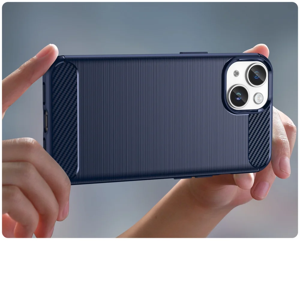 96589_5 Carbon Case for iPhone 14 Plus flexible gel back cover blueeng