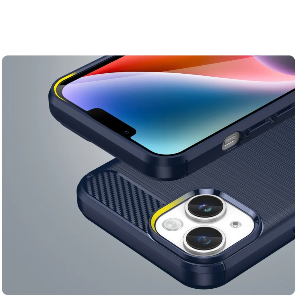 96589_6 Carbon Case for iPhone 14 Plus flexible gel back cover blueeng