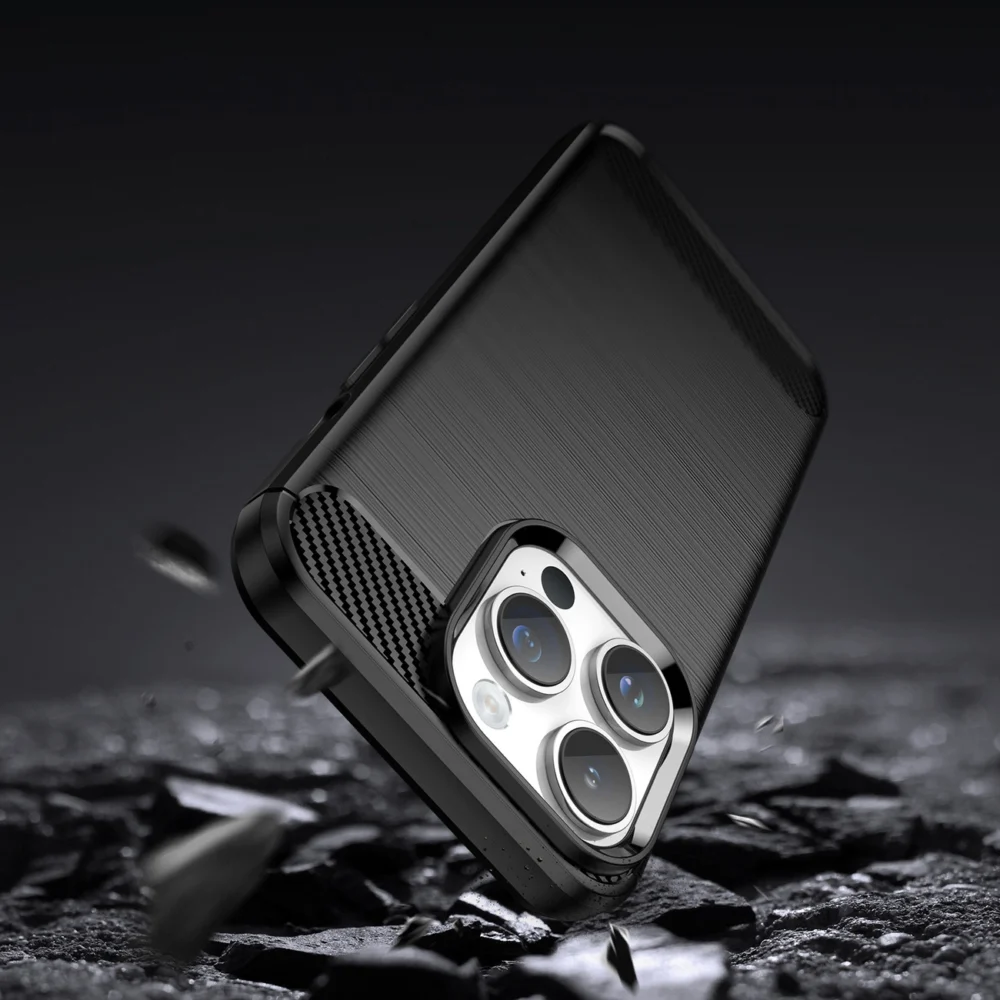 96590_3 Carbon Case iPhone 14 Pro flexible gel back cover blackeng