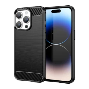 Carbon Case iPhone 14 Pro Max flexible gel back cover blackeng