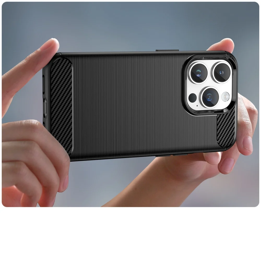 96592_5 Carbon Case iPhone 14 Pro Max flexible gel back cover blackeng