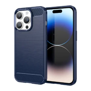 Carbon Case for iPhone 14 Pro Max flexible gel back cover blueeng