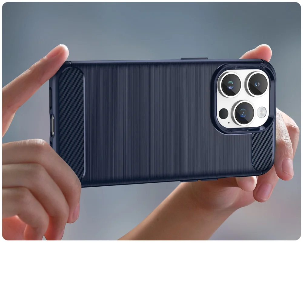96593_4 Carbon Case for iPhone 14 Pro Max flexible gel back cover blueeng