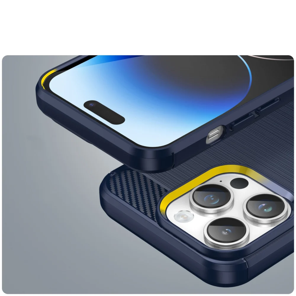 96593_5 Carbon Case for iPhone 14 Pro Max flexible gel back cover blueeng