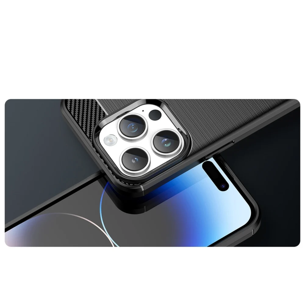 96593_9 Carbon Case for iPhone 14 Pro Max flexible gel back cover blueeng