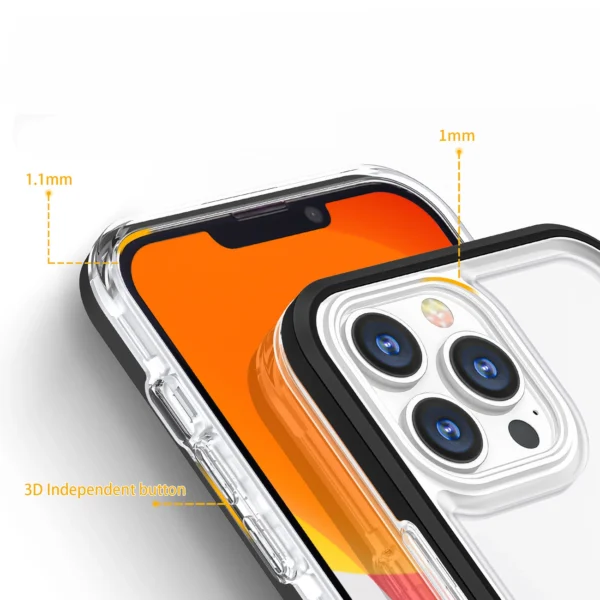 Clear 3in1 case for iPhone 14 Plus silicone cover with frame blueeng