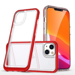 Clear 3in1 case for iPhone 14 Plus silicone cover with frame redeng