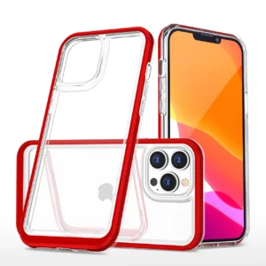 Clear 3in1 case for iPhone 14 Pro Max silicone cover with frame redeng