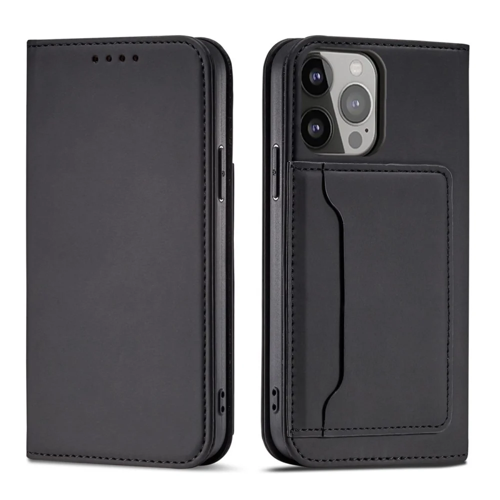 Magnet Card Case case for iPhone 14 Plus flip cover wallet stand blackeng