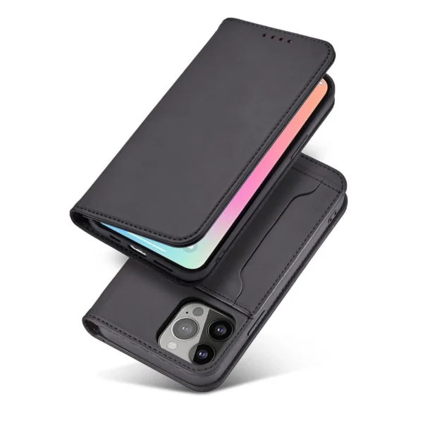 Magnet Card Case case for iPhone 14 Plus flip cover wallet stand blackeng