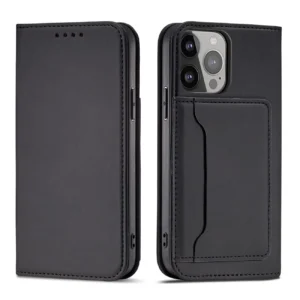 Magnet Card Case case for iPhone 14 Pro flip cover wallet stand blackeng