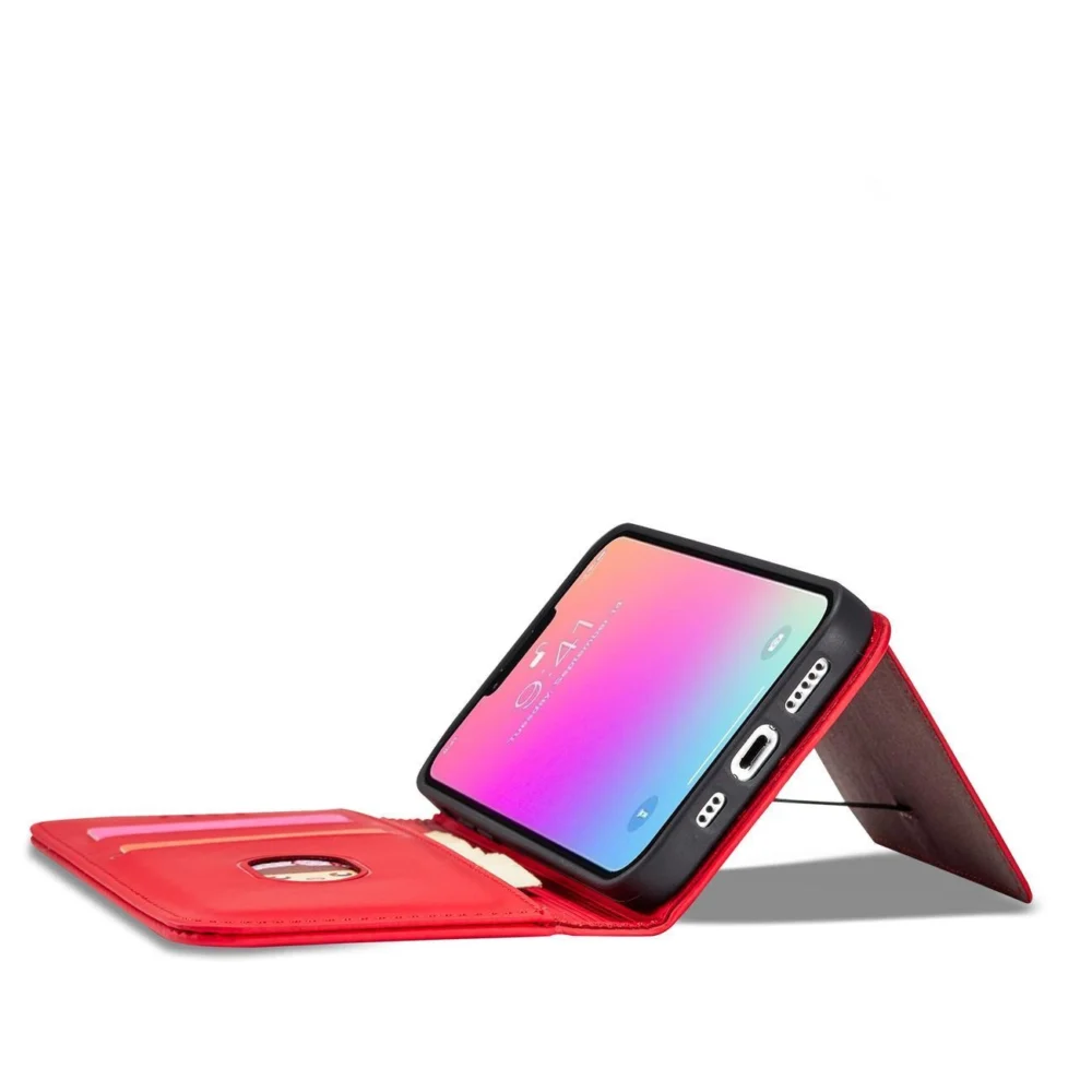 Magnet Card Case case for iPhone 14 Pro flip cover wallet stand redeng