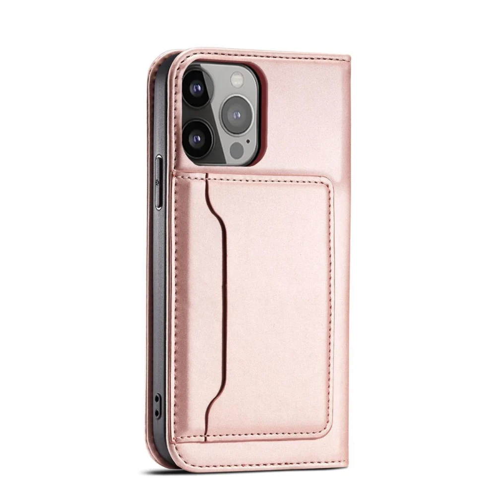 Magnet Card Case case for iPhone 14 Pro flip cover wallet stand pinkeng