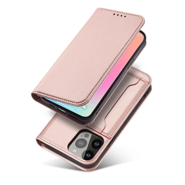 Magnet Card Case case for iPhone 14 Pro flip cover wallet stand pinkeng