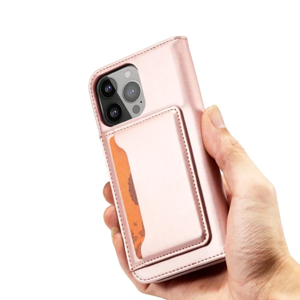 Magnet Card Case case for iPhone 14 Pro flip cover wallet stand pinkeng