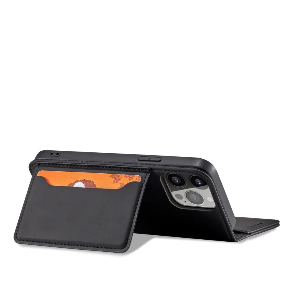 Magnet Card Case case for iPhone 14 Pro Max flip cover wallet stand blackeng