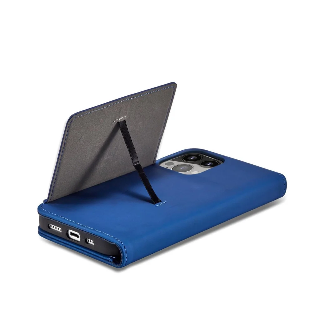 Magnet Card Case case for iPhone 14 Pro Max flip cover wallet stand blueeng