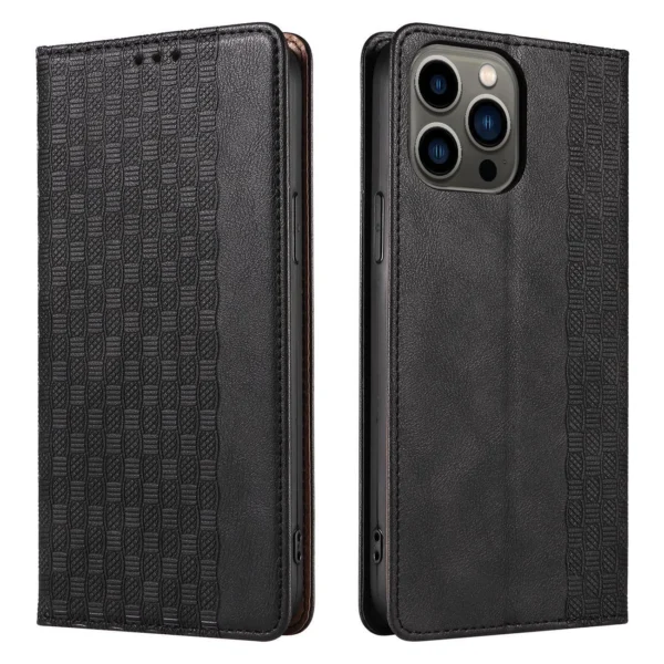 Magnet Strap Case Case for iPhone 14 Plus Flip Wallet Mini Lanyard Stand Blackeng