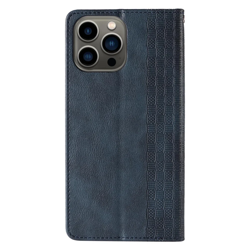 Magnet Strap Case Case for iPhone 14 Plus Flip Wallet Mini Lanyard Stand Blueeng