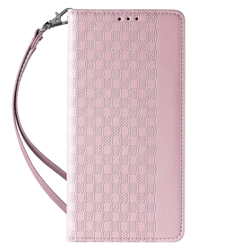 Magnet Strap Case Case for iPhone 14 Pro Flip Wallet Mini Lanyard Stand Pinkeng