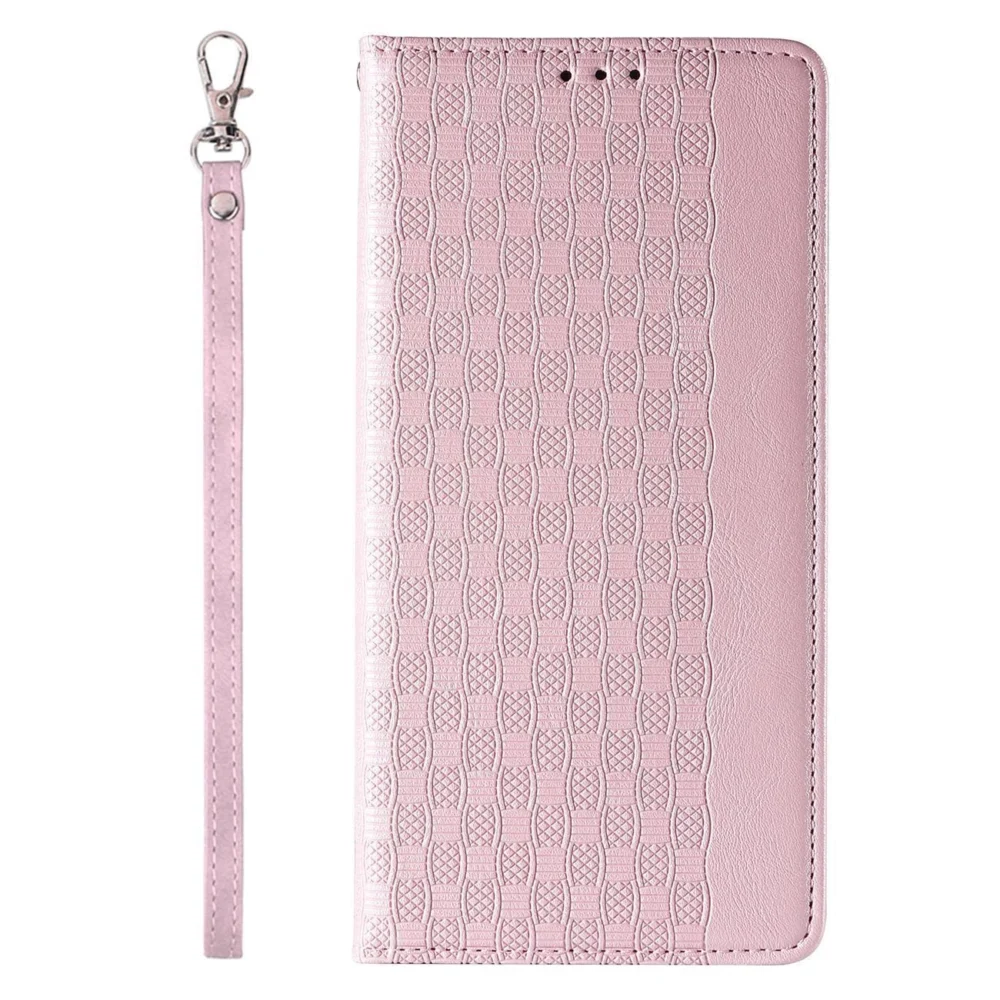 Magnet Strap Case Case for iPhone 14 Pro Flip Wallet Mini Lanyard Stand Pinkeng
