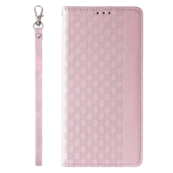 Magnet Strap Case Case for iPhone 14 Pro Flip Wallet Mini Lanyard Stand Pinkeng