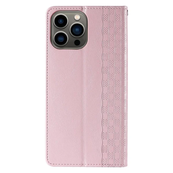 Magnet Strap Case Case for iPhone 14 Pro Flip Wallet Mini Lanyard Stand Pinkeng