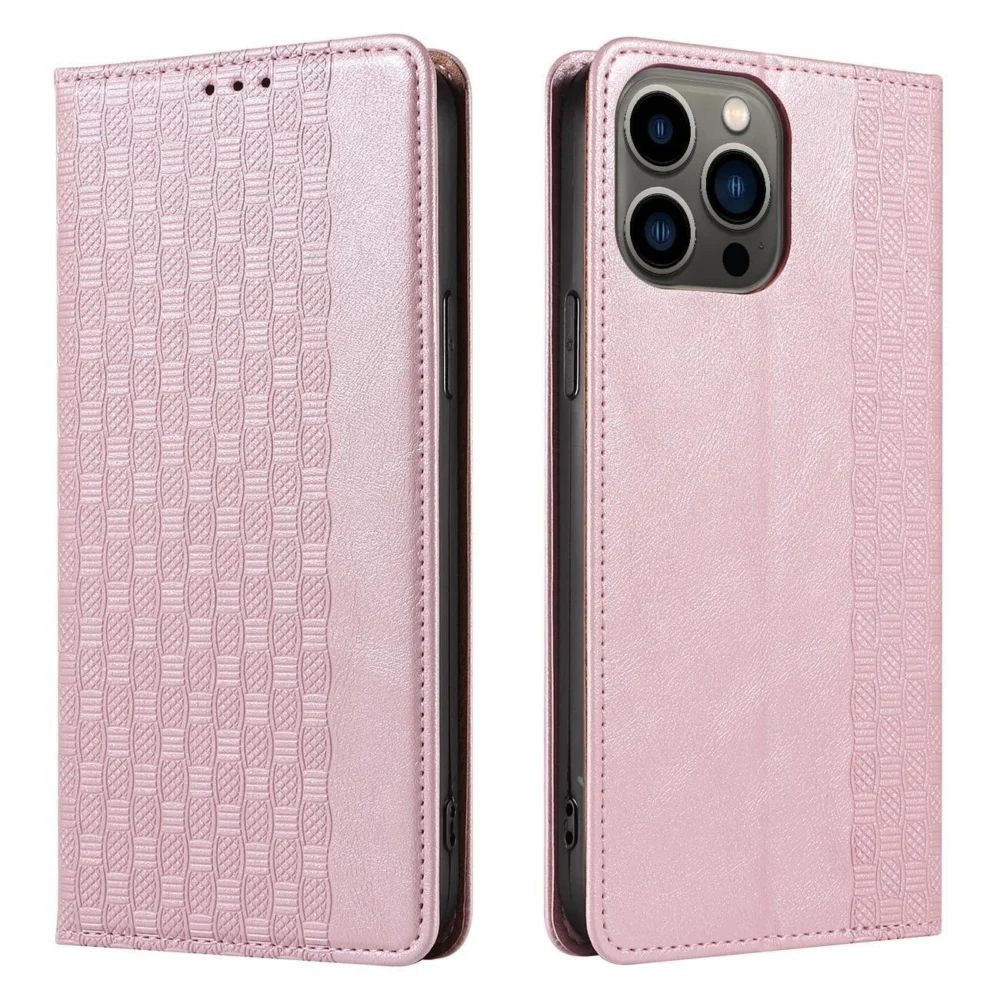 Magnet Strap Case Case for iPhone 14 Pro Flip Wallet Mini Lanyard Stand Pinkeng