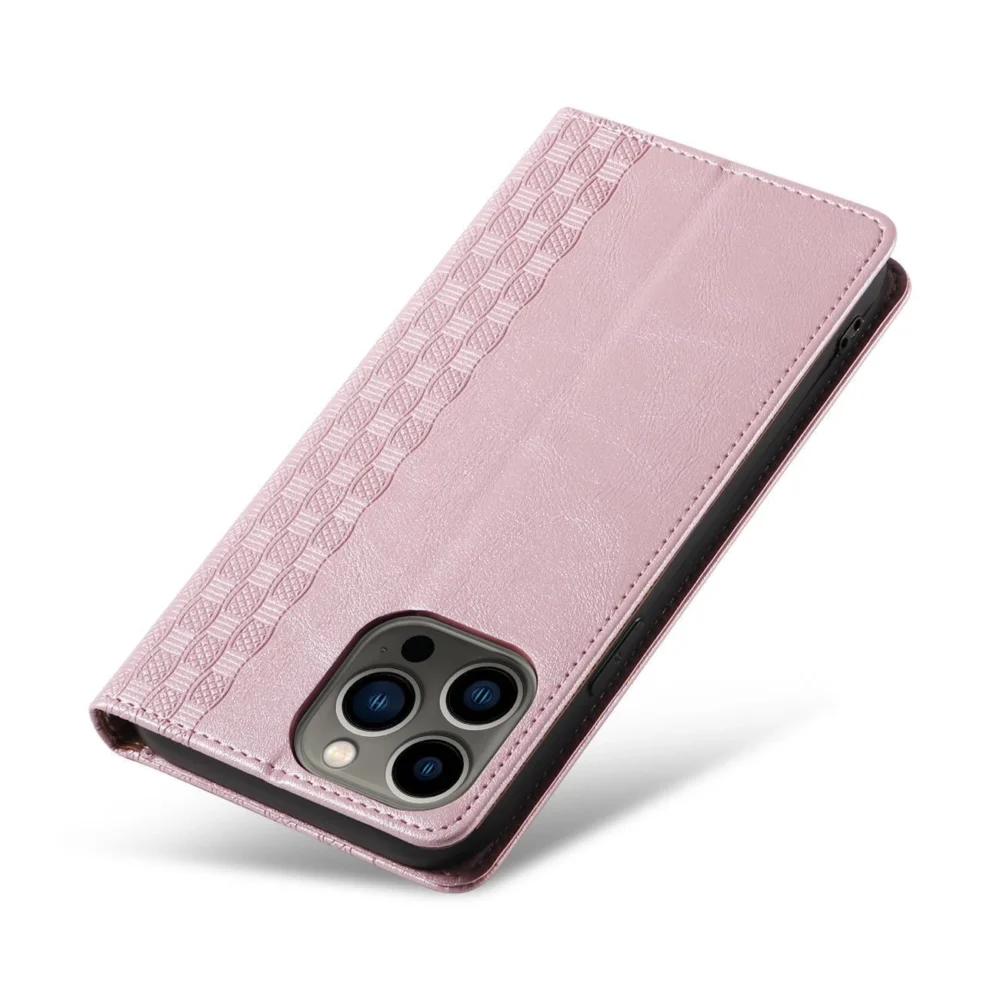 Magnet Strap Case Case for iPhone 14 Pro Flip Wallet Mini Lanyard Stand Pinkeng