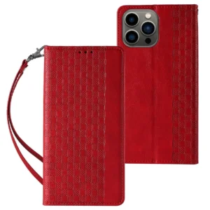 Magnet Strap Case Case for iPhone 14 Pro Max Flip Wallet Mini Lanyard Stand Redeng