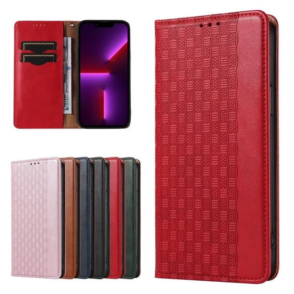 Magnet Strap Case Case for iPhone 14 Pro Max Flip Wallet Mini Lanyard Stand Redeng